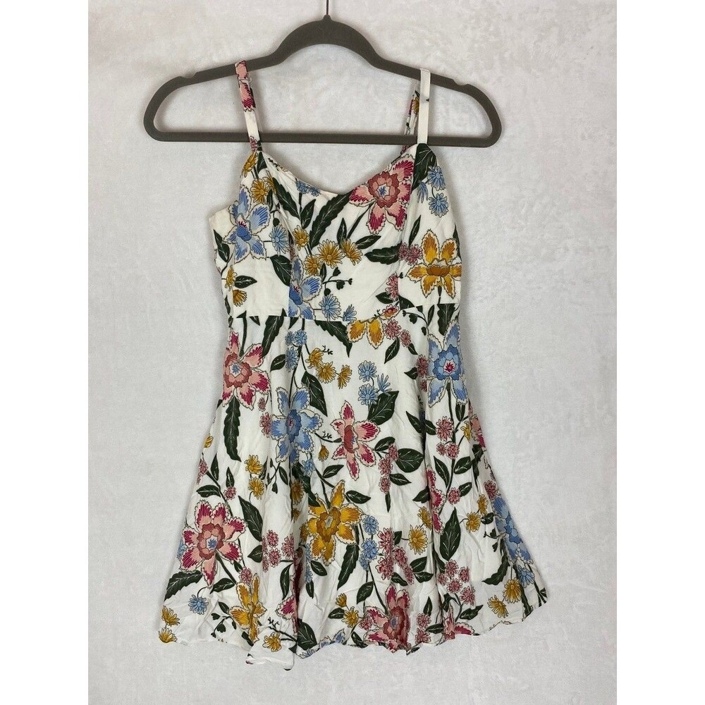 Old Navy Women Fit & Flare Floral Cami Sundress S Petite Rayon Lined Cottage Cor